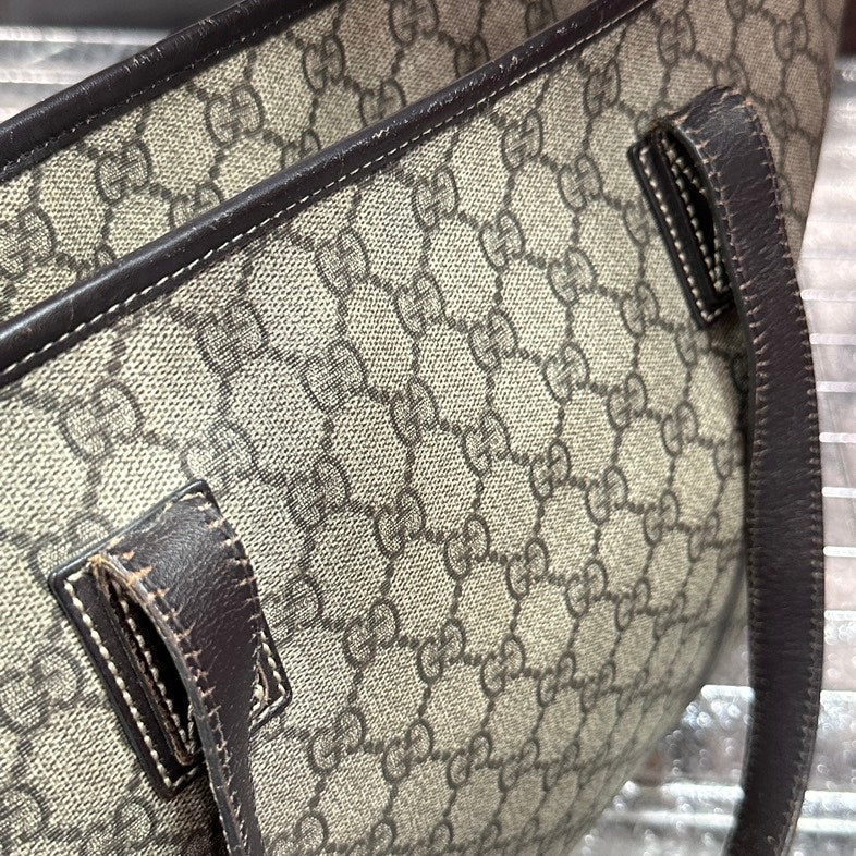 Gucci GG Monogram Beige Canvas Tote - Pre-loved Discounted Non-able