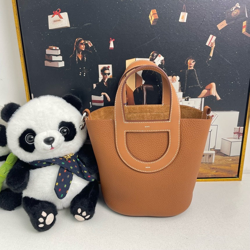 Hermes Pico Tan Leather Top Handle Bag