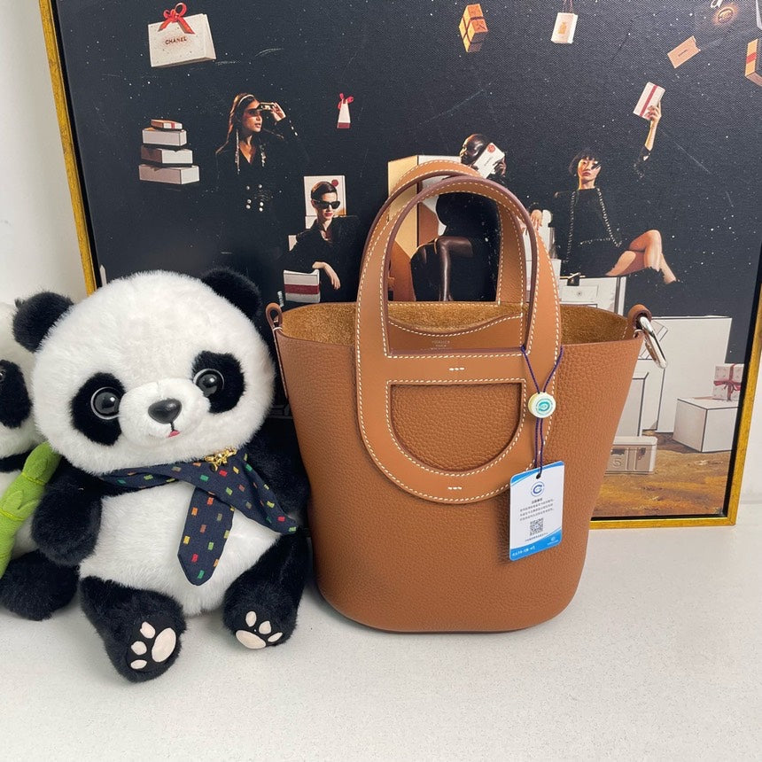 Hermes Pico Tan Leather Top Handle Bag