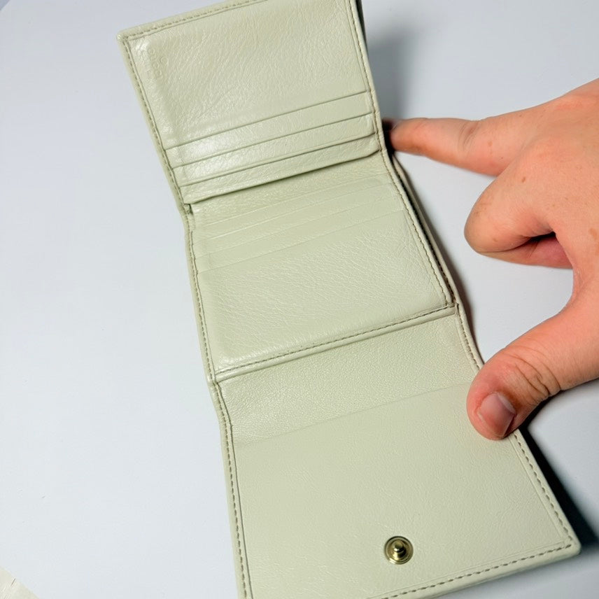Gucci GG Monogram Beige Canvas Wallet with Heart Detail