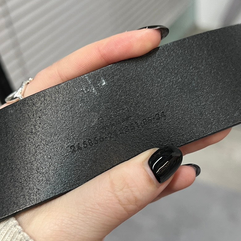 Gucci Heart Leather Belt Black