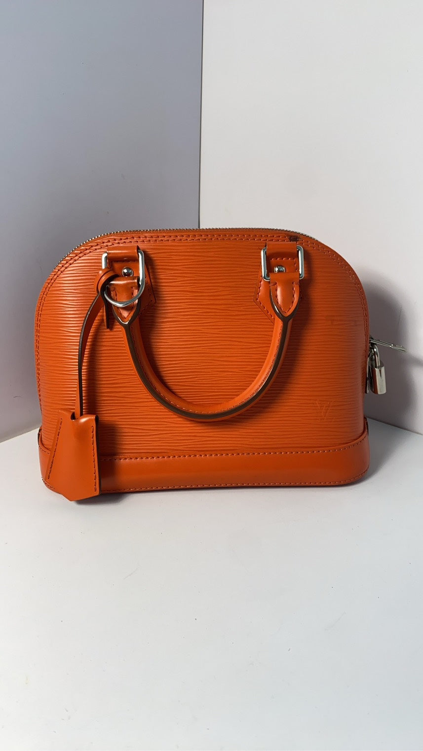 Louis Vuitton Alma BB EPI Orange Top Handle Bag