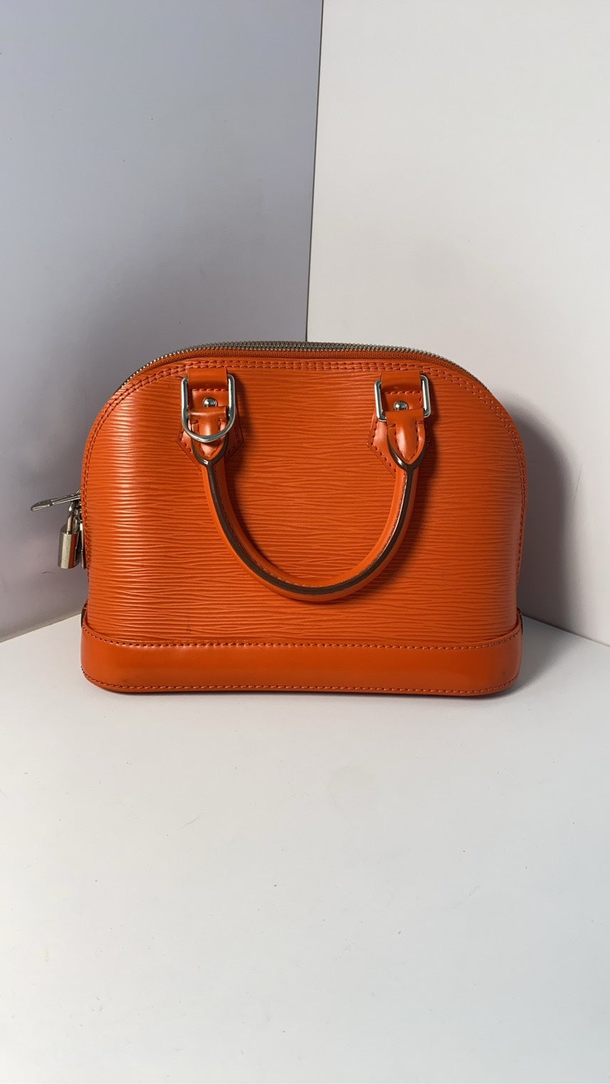 Louis Vuitton Alma BB EPI Orange Top Handle Bag