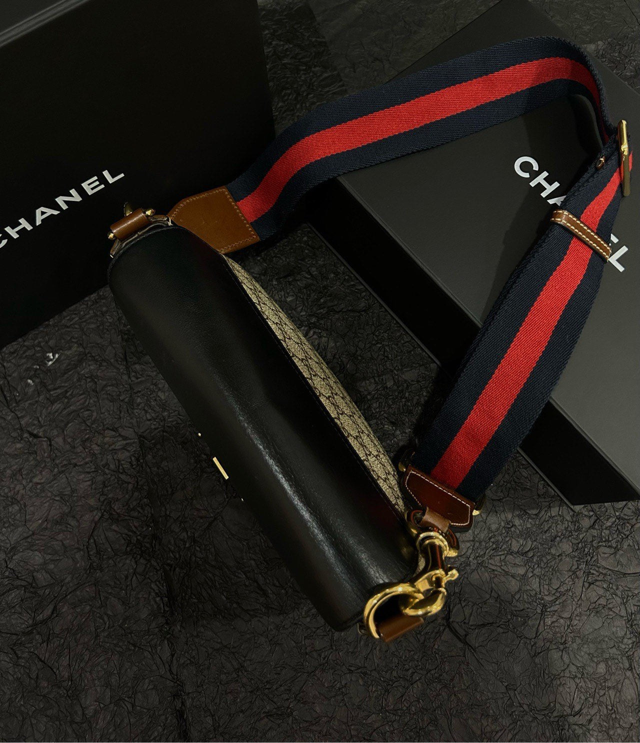 Gucci GG Monogram Padlock Saddle Bag Beige Black - Crossbody Bag