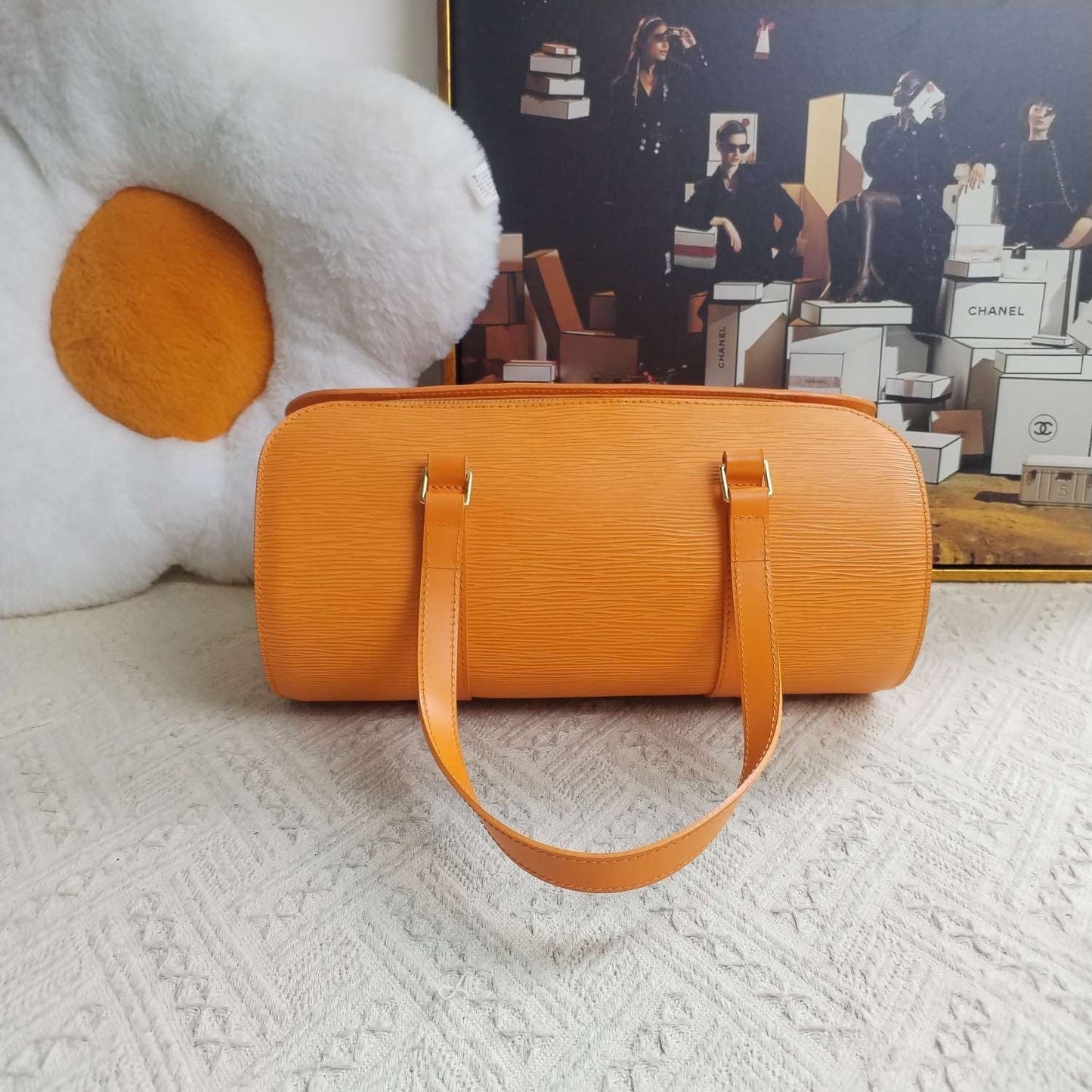 Louis Vuitton EPI Leather Papillon Orange Shoulder Bag