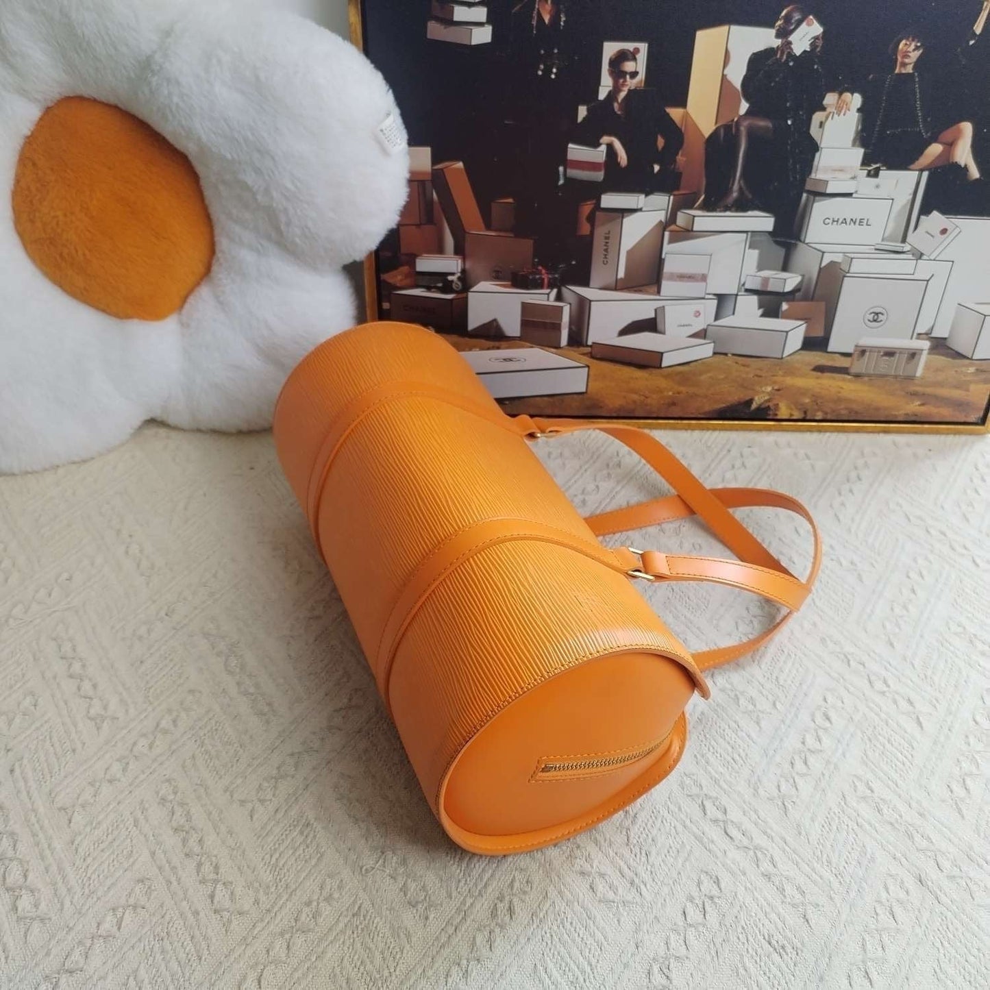 Louis Vuitton EPI Leather Papillon Orange Shoulder Bag