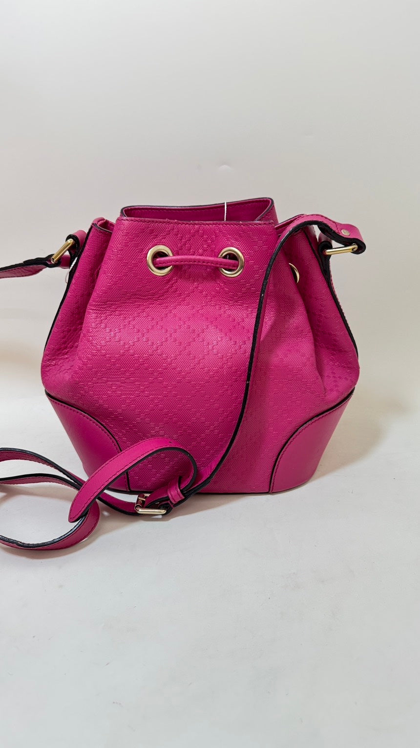 Gucci Preloved Pink Monogram Bucket Bag
