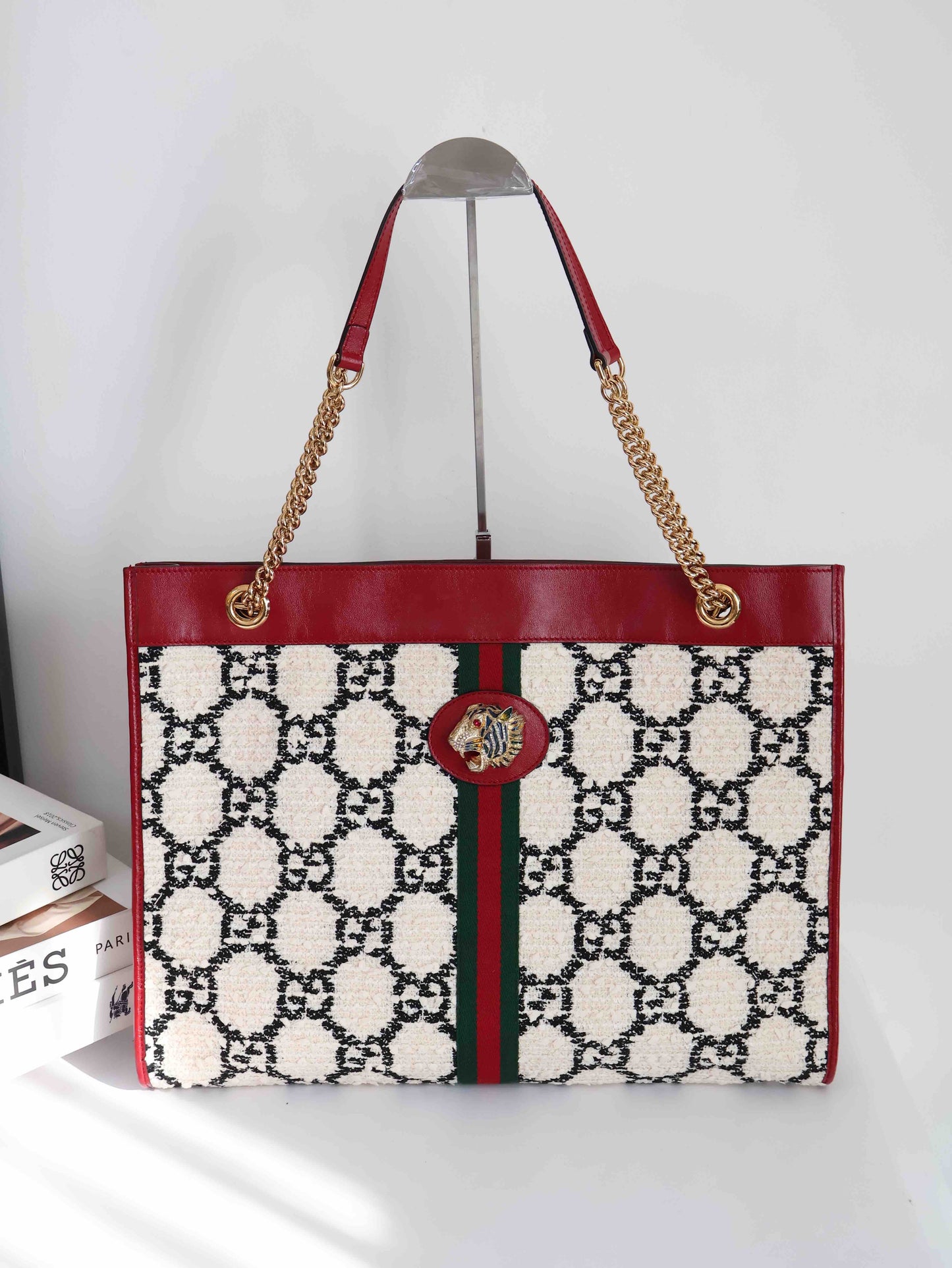 Gucci Rajah Tote Bag with Pouch in Red Leather - #8D