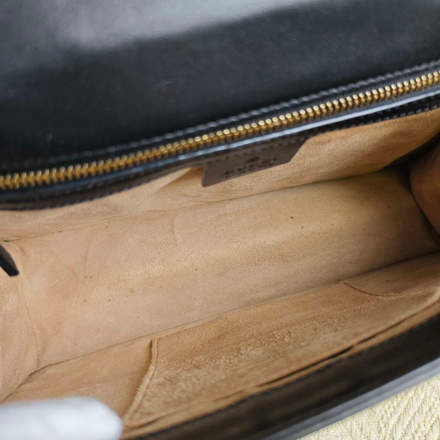 Gucci Sylvie Black Shoulder Bag - Pre-Loved Designer Handbag