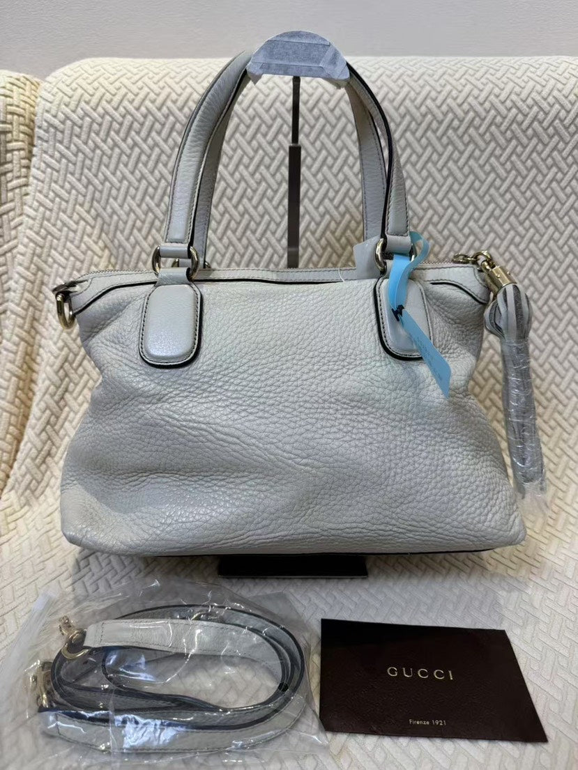 Gucci Soho White Leather Shoulder Bag
