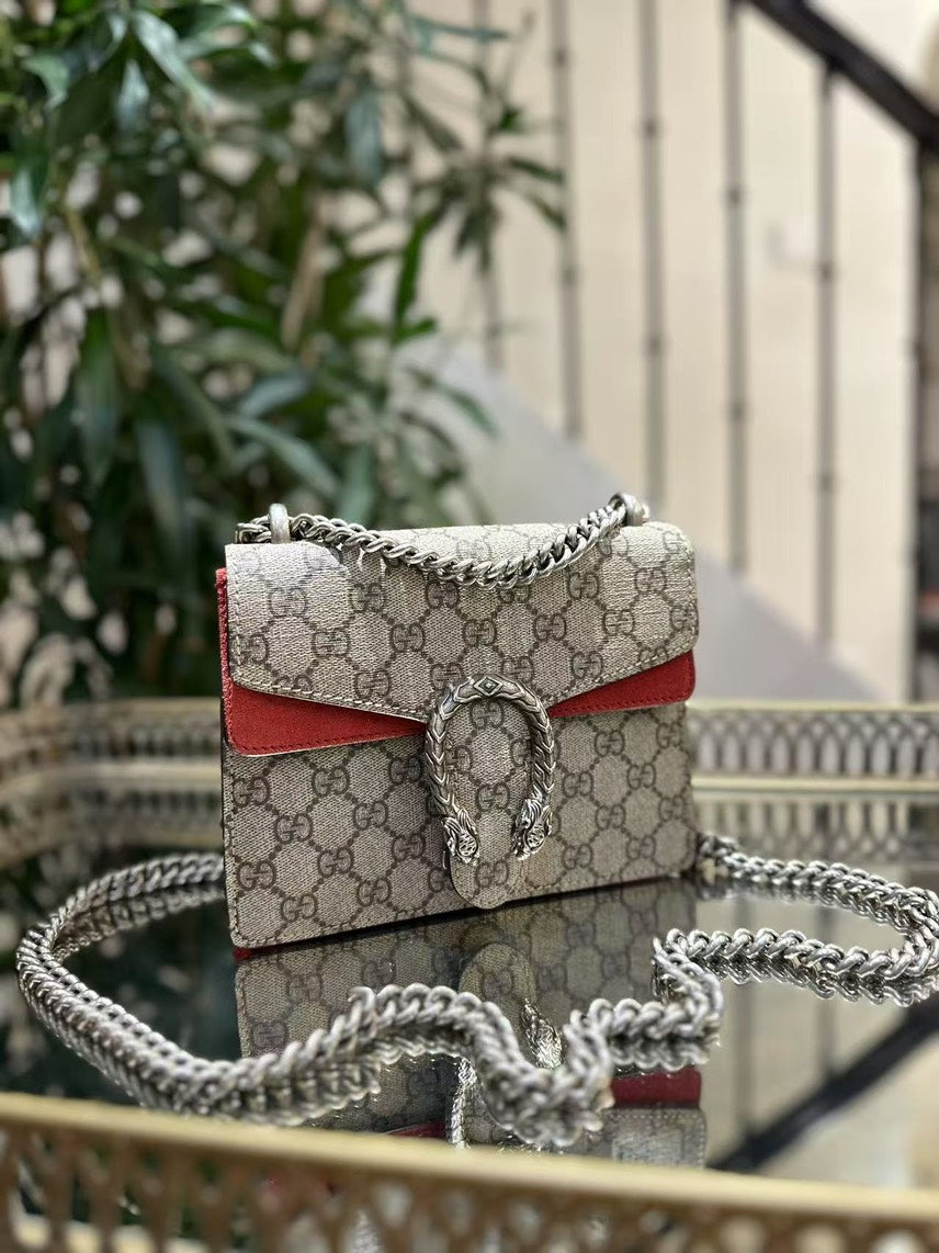 Gucci Dionysus Beige GG Supreme Canvas Shoulder Bag