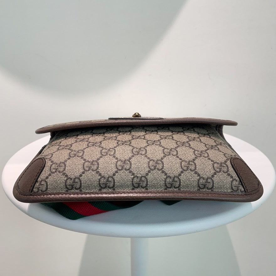 Gucci GG Supreme Beige and Ebony Canvas Bum Bag