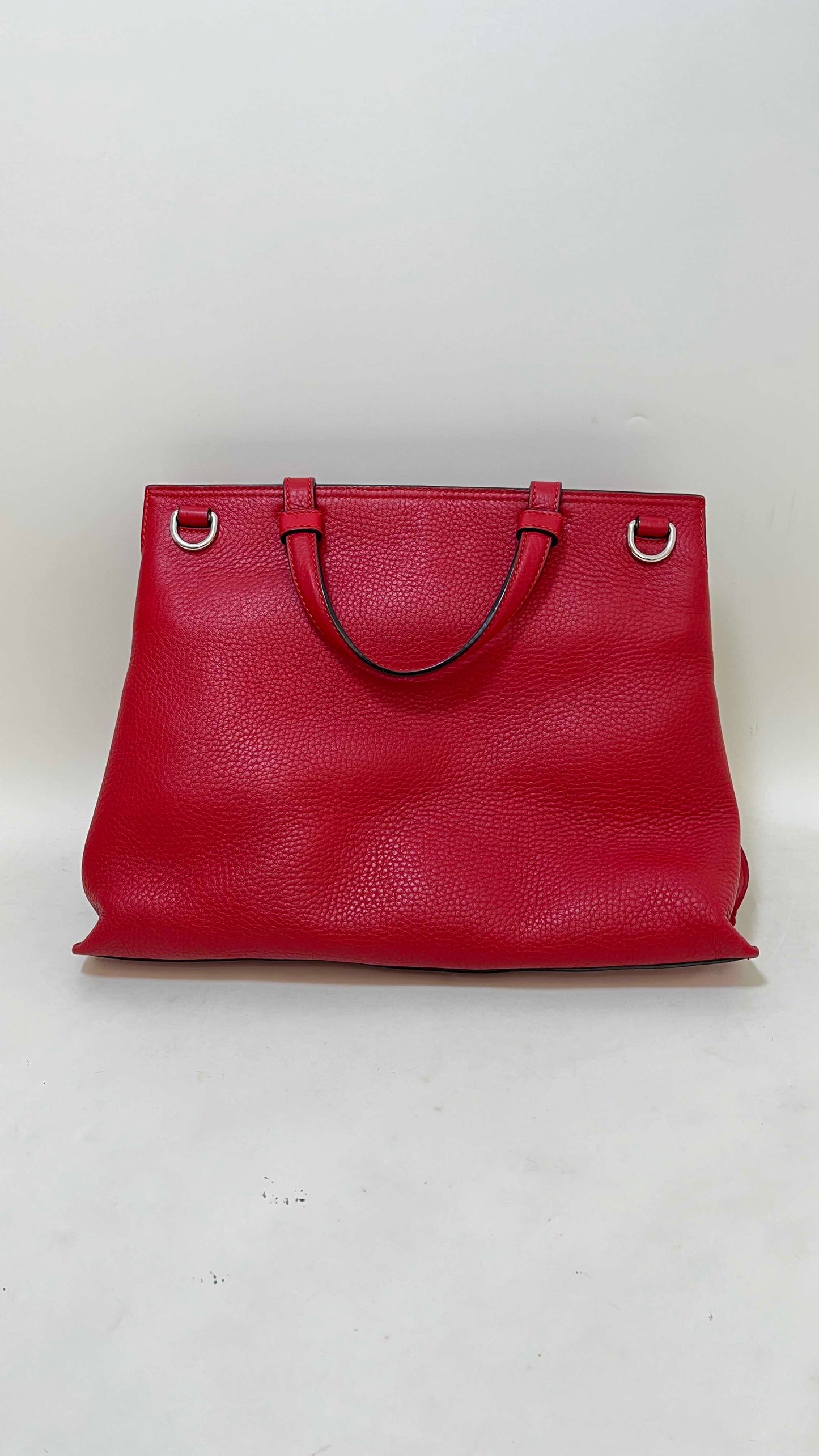 Gucci Bamboo Top Handle Bag Red Leather Shoulder Bag