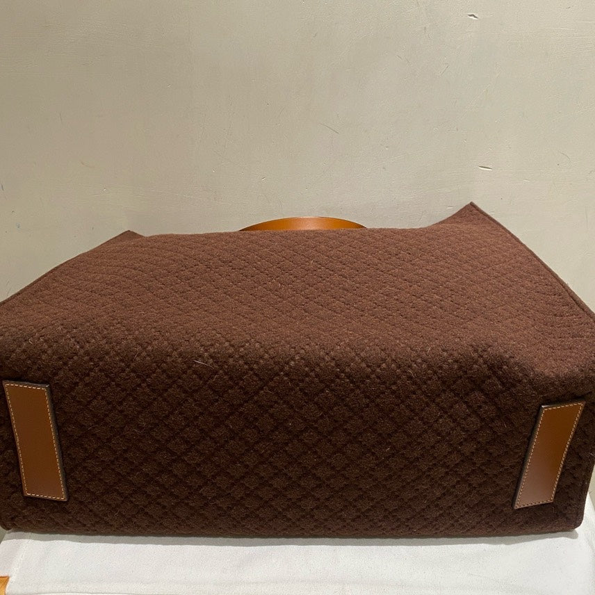 Gucci Brown Quilted Wool Large Tote Bag