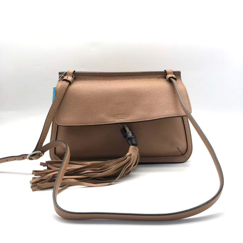 Gucci ZZ7005 Crossbody Bag in Tan Leather