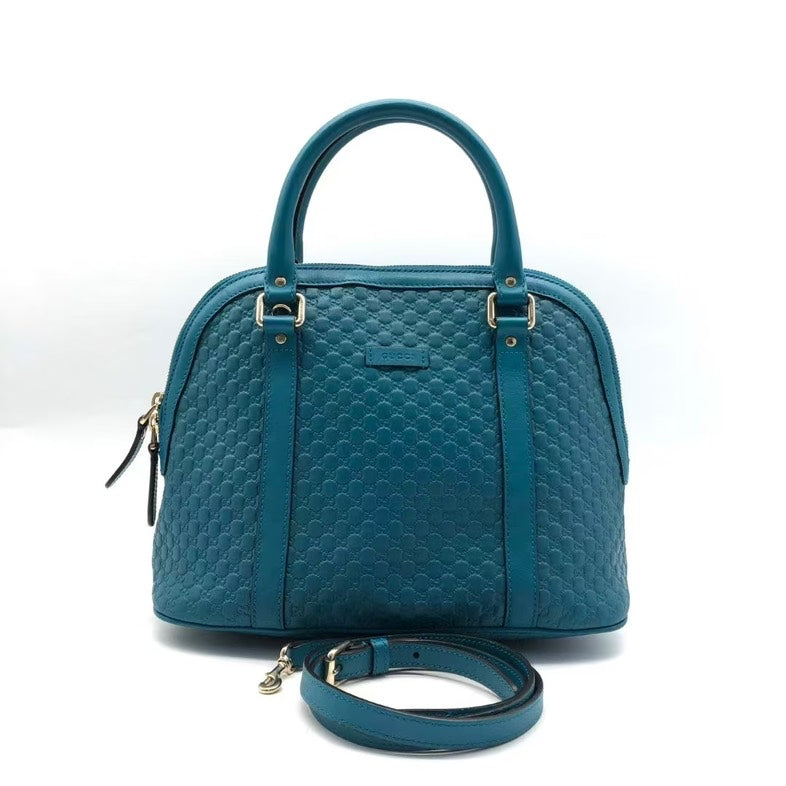 Gucci Preloved Two-Way Bag Lyw1340 in Teal Leather Shoulder Bag