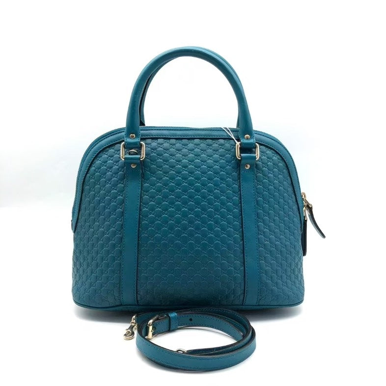 Gucci Preloved Two-Way Bag Lyw1340 in Teal Leather Shoulder Bag