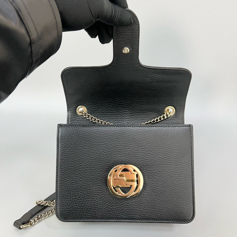 Gucci GG Marmont Black Leather Mini Crossbody Bag XJ10765