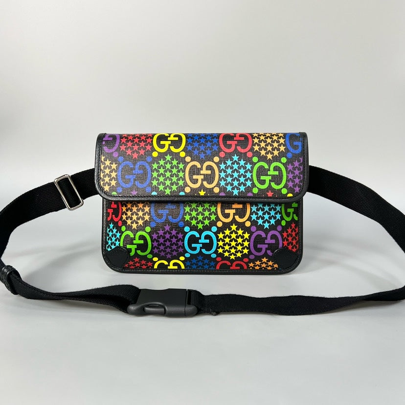 Gucci Psychedelic Belt Bag in Multicolor - Preloved Gucci GG Multicolor Psychedelic Belt Bag