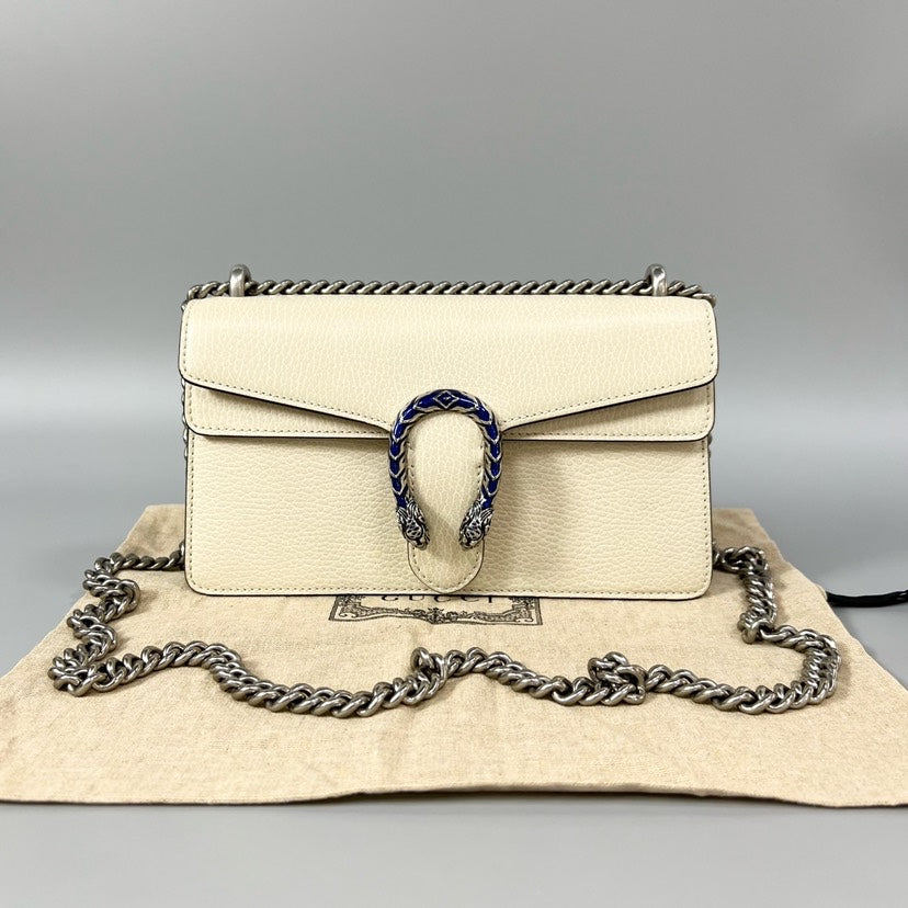 Gucci Dionysus Enamel Bag in Cream Leather - Preloved Shoulder Bag XJ10572