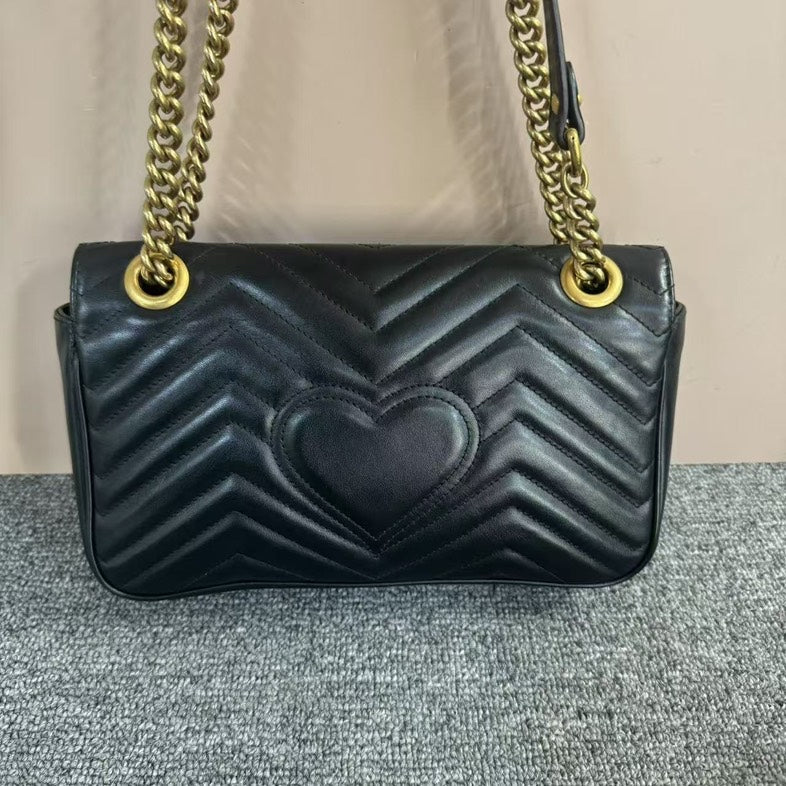 Gucci Marmont 26 Black Leather Shoulder Bag