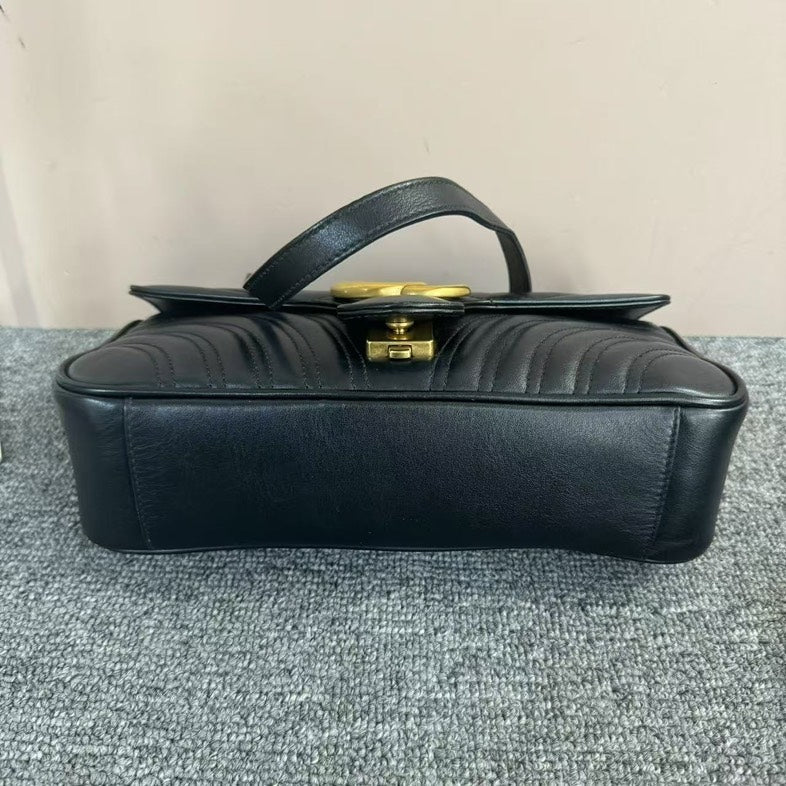 Gucci Marmont 26 Black Leather Shoulder Bag