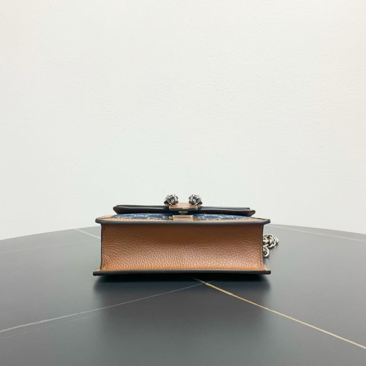 Gucci Dionysus Shoulder Bag in Denim Blue and Brown Leather