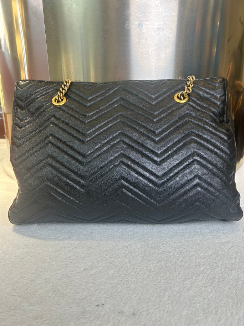 Gucci Marmont Black Leather Tote Bag - Pre-Loved Gucci Marmont Tote 7503