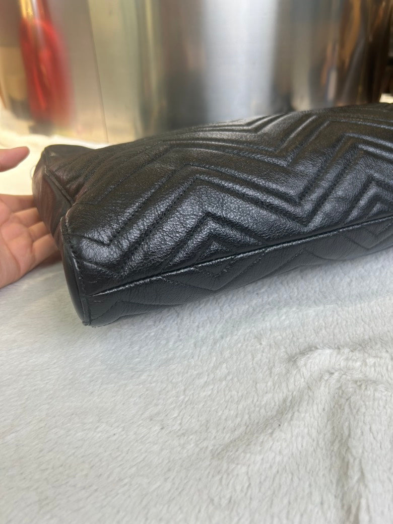 Gucci Marmont Black Leather Tote Bag - Pre-Loved Gucci Marmont Tote 7503