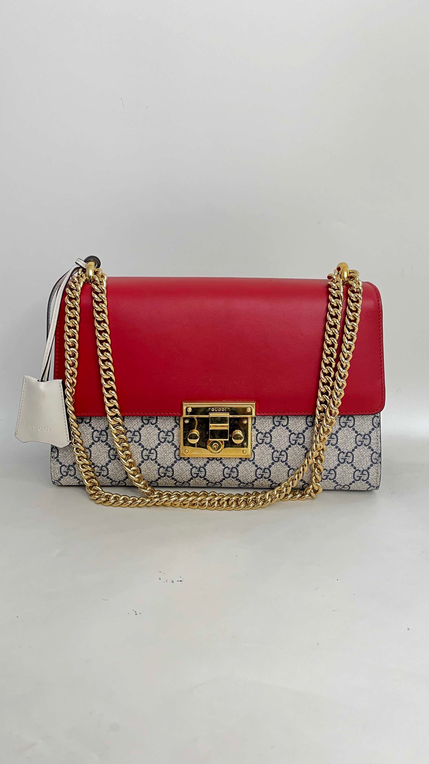 Gucci Padlock Bag Red and Beige Shoulder Bag