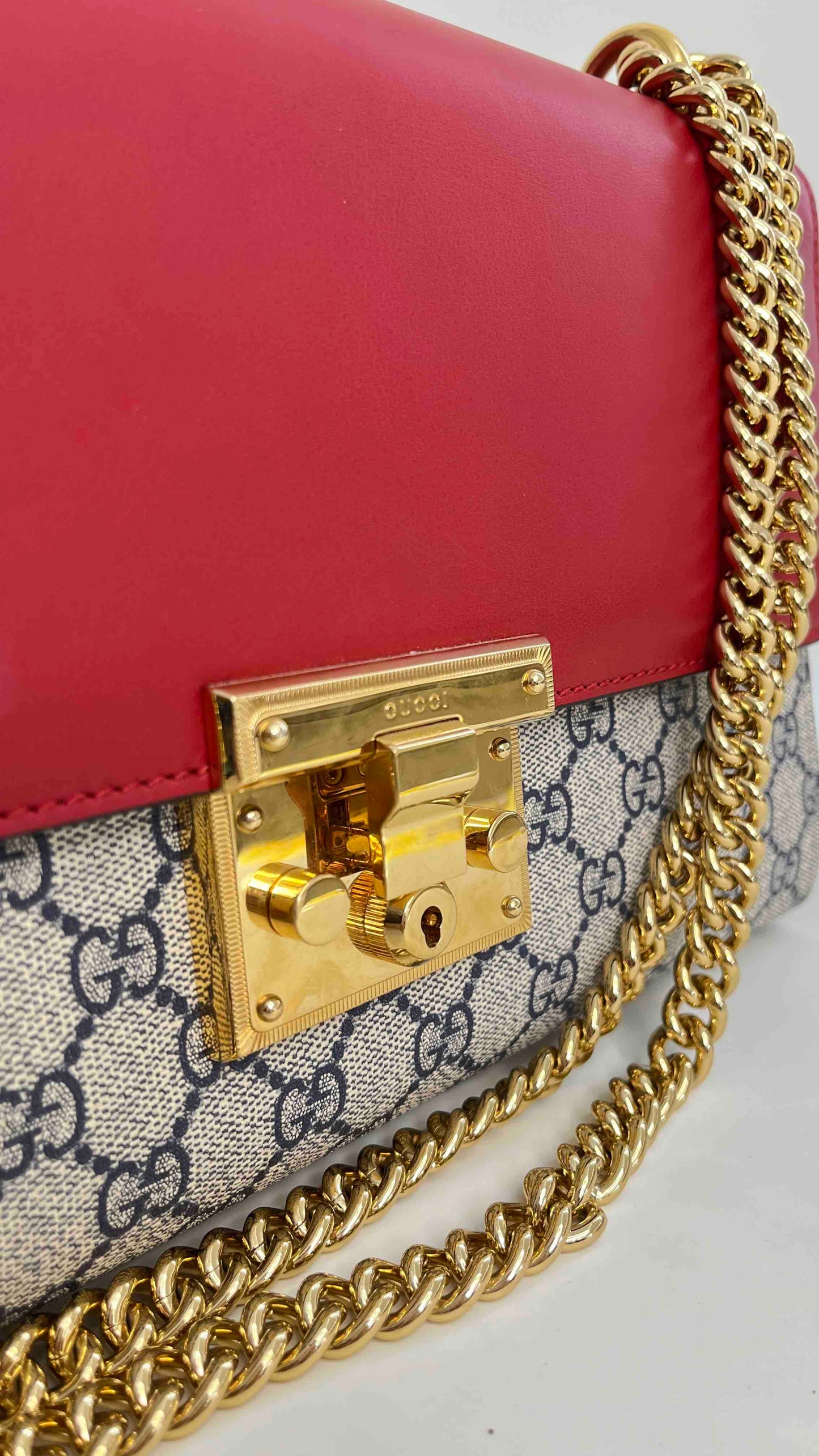 Gucci Padlock Bag Red and Beige Shoulder Bag