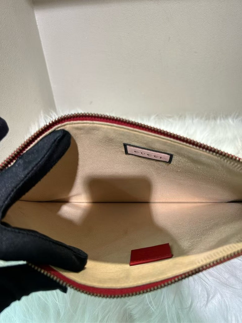 Gucci GG Diamond Red Clutch Bag - Pre-Loved Designer Handbag Sale