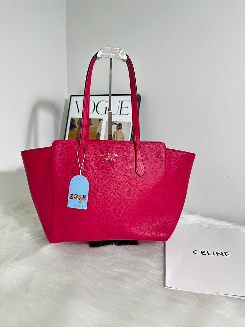 Gucci GG Marmont Fuchsia Leather Tote Bag
