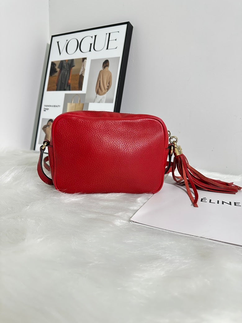 Gucci Soho Camera Bag in Red Leather - Preloved Crossbody