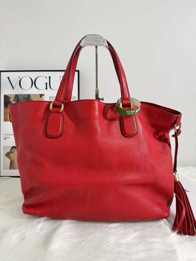 Gucci Soho Red Leather Tote Bag