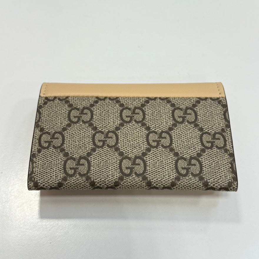 Gucci GG Marmont Card Case FM9031 Beige Leather Wallet