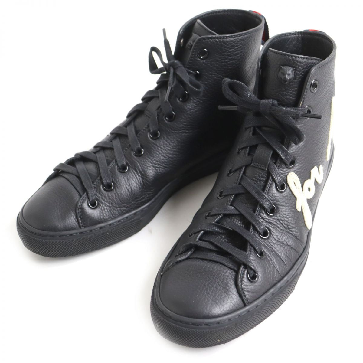 GUCCI High cut sneakers Main: Calf leather black mens 5 Used
