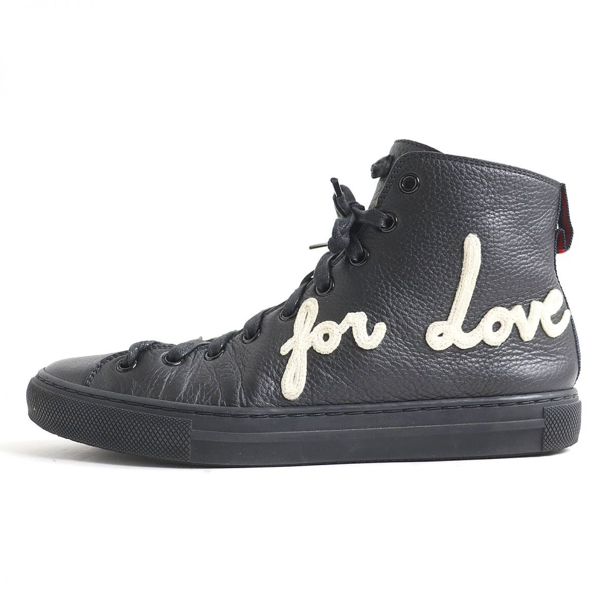 GUCCI High cut sneakers Main: Calf leather black mens 5 Used