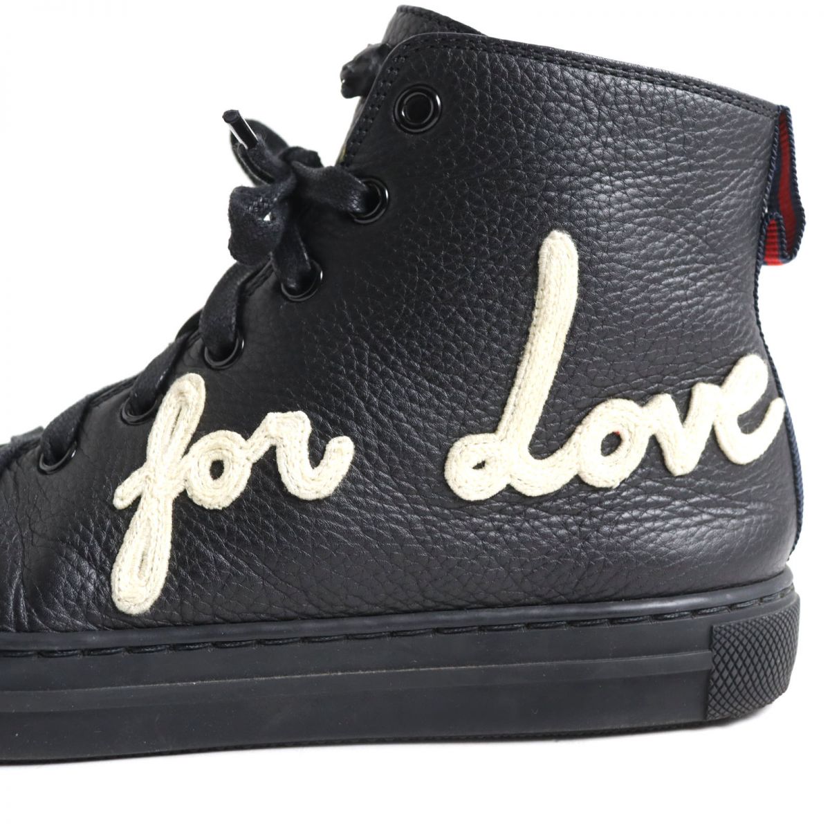 GUCCI High cut sneakers Main: Calf leather black mens 5 Used