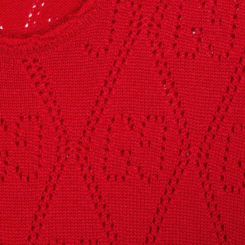 Gucci Red Wool Dress with GG Perforations