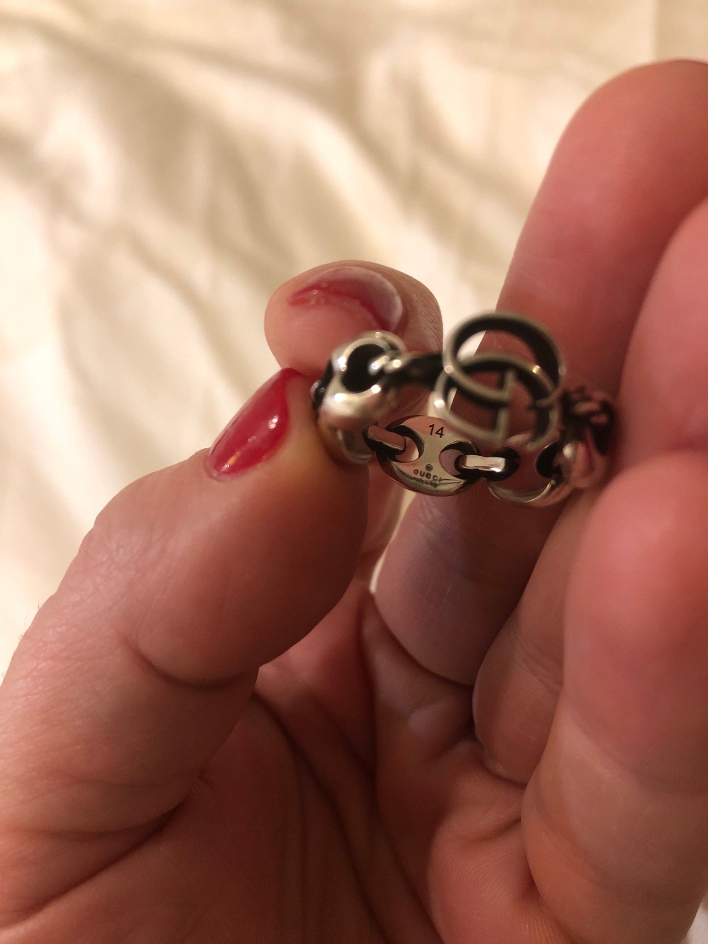Gucci Sterling Silver Double G Ring