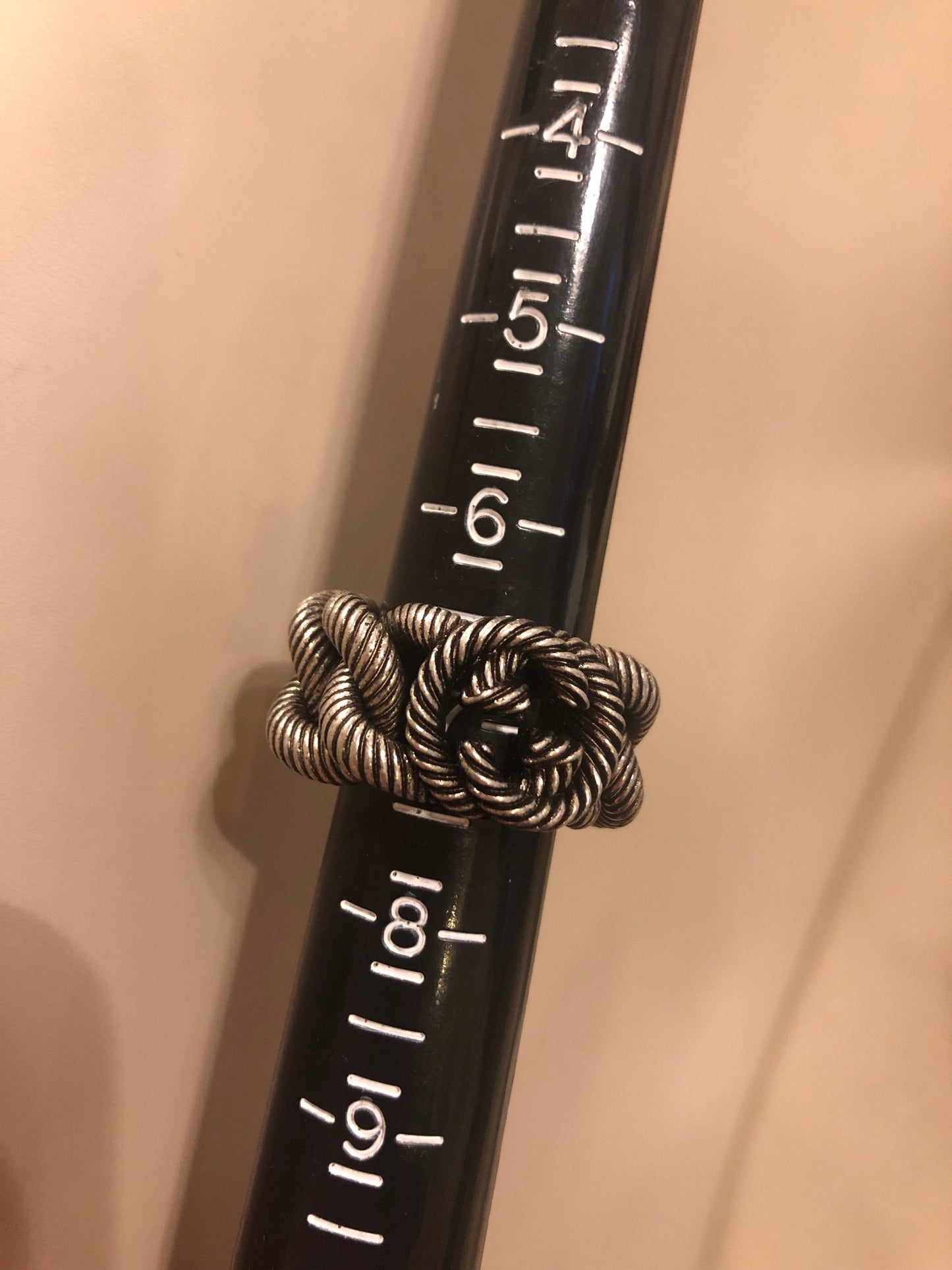 Gucci Silver Ring with Interlocking GG