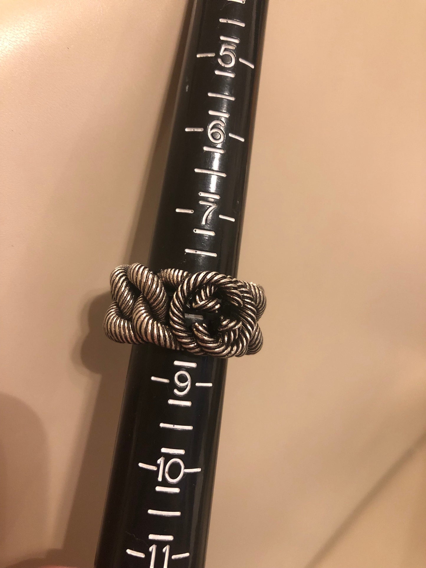 Gucci Silver Ring with Interlocking GG
