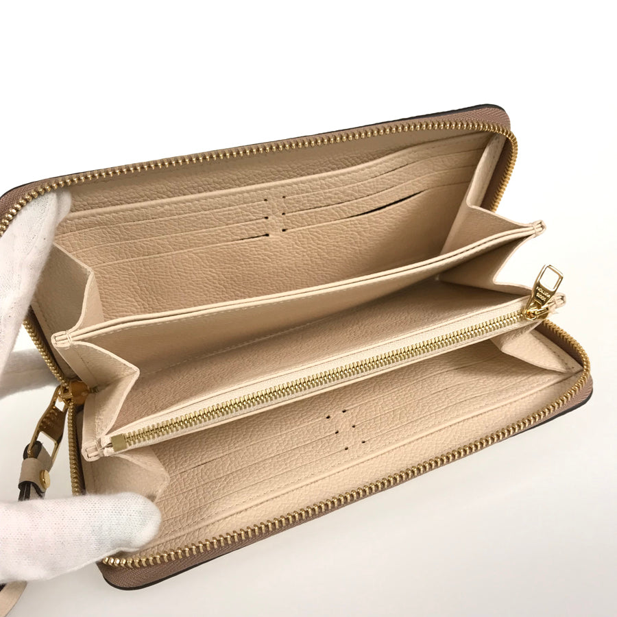 LOUIS VUITTON Bicolor Monogram Emplant Zippy Wallet purse Zip Around