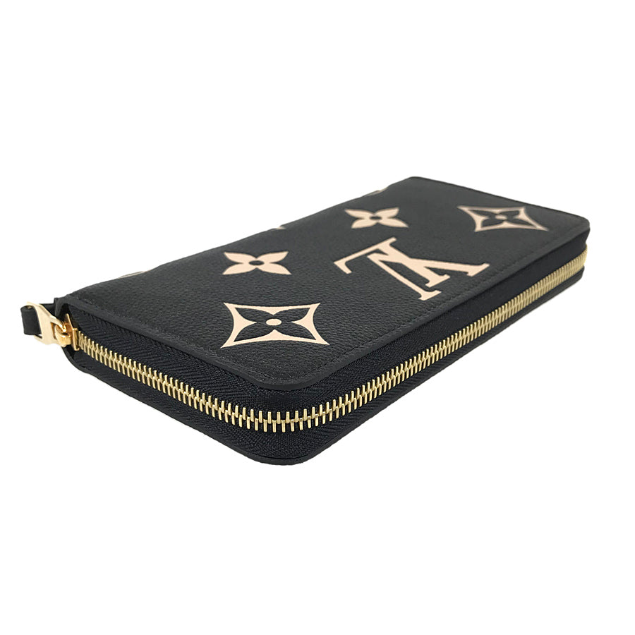 LOUIS VUITTON Bicolor Monogram Emplant Zippy Wallet purse Zip Around
