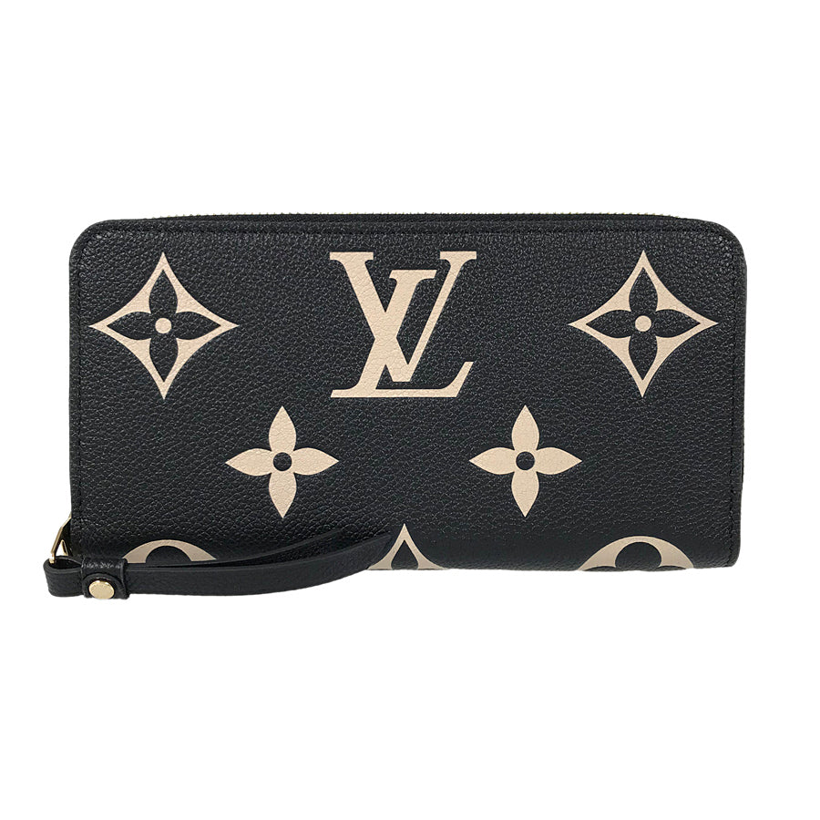 LOUIS VUITTON Bicolor Monogram Emplant Zippy Wallet purse Zip Around