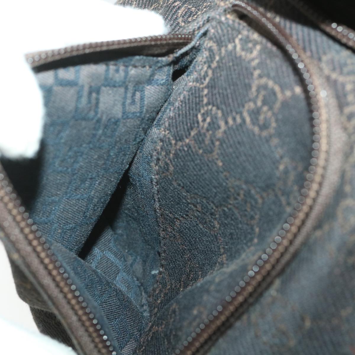 GUCCI GG Canvas Hand Bag Dark Brown 105650  ro900