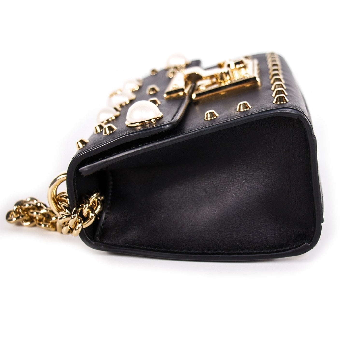 Gucci Padlock Studded Leather Shoulder Bag
