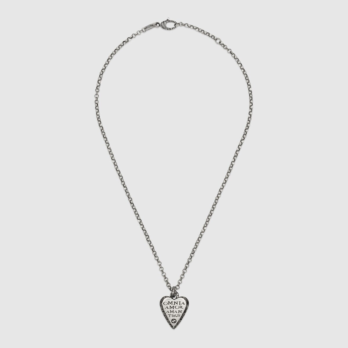 Gucci Sterling Silver Necklace with Engraved Heart