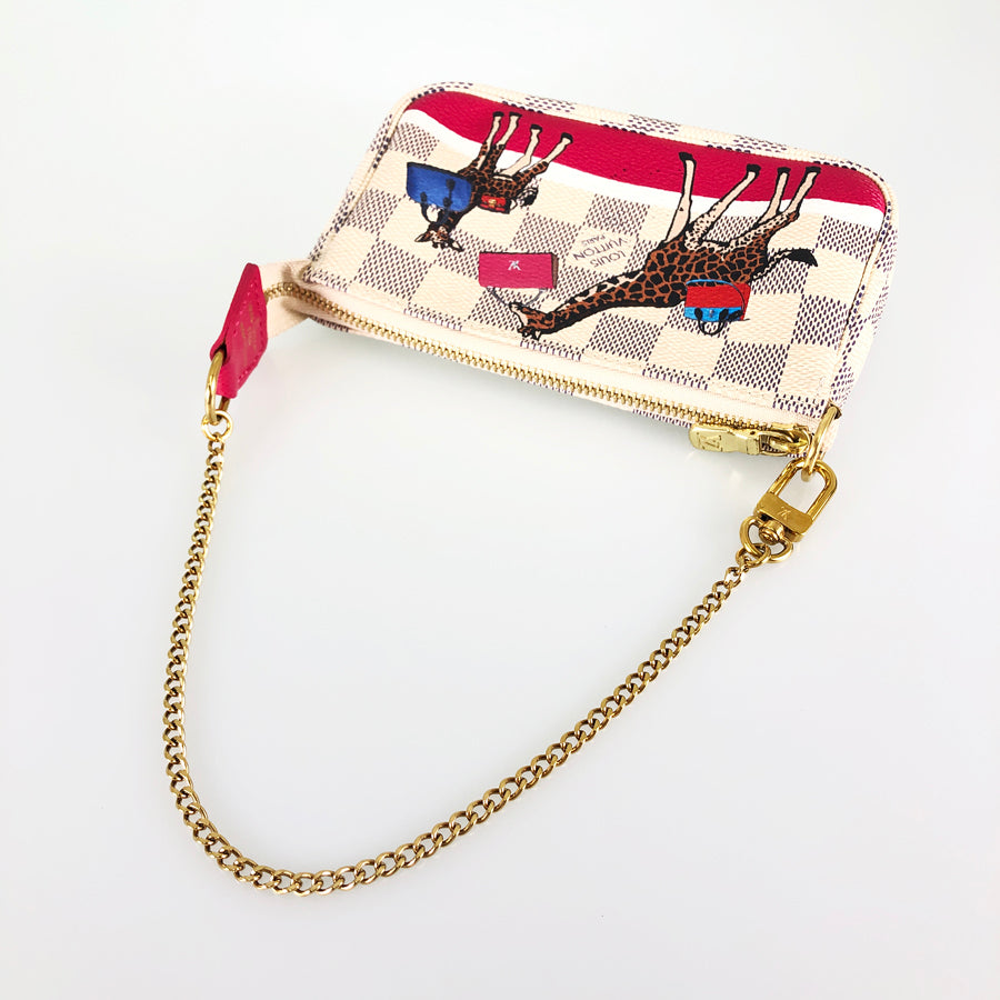 LOUIS VUITTON Damier Azur Mini Pochette Accessoires N62200 Pouch